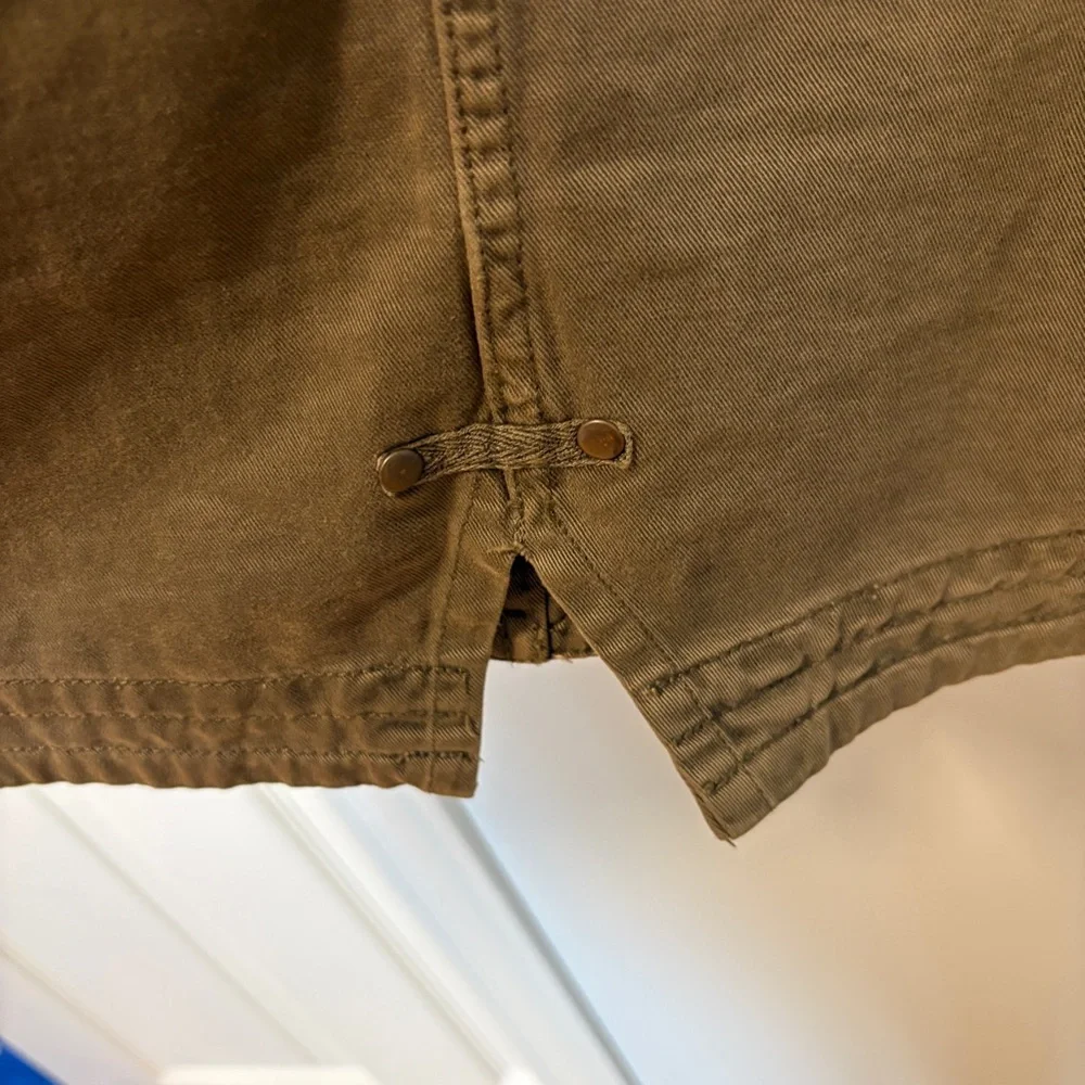 Roots Canada Green Cotton Cargo Utility Field Jacket, Zip + Snap, Pockets Medium - Picture 9 of 16